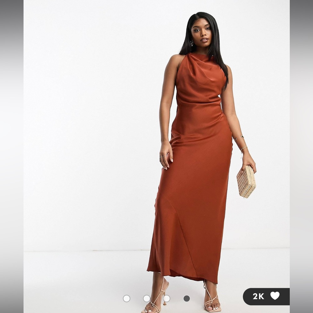 Rust colored ASOS dress, very popular and has been sold out